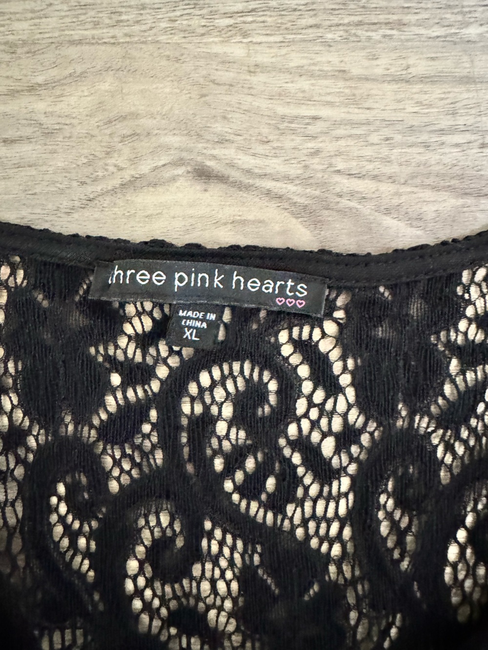 Three Hearts Black Lace backed dress with scalloped front - Picture 4 of 5